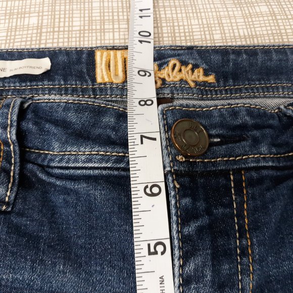 KUT from the Kloth Women's Catherine Slim Boyfriend Jeans Size 4 Cuffed Blue - Picture 15 of 16